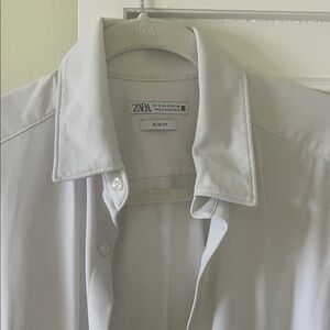 Zara Men's Gray Slim Fit Dress Shirt